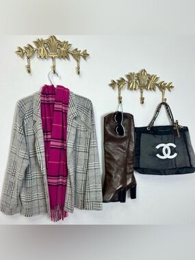 Brushed soft plaid sweater cardigan XL ptp 25”